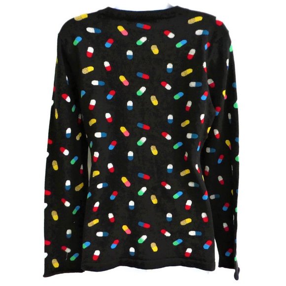 Replica Los Angeles Black Sweater Crew Slim Novelty Chill Pill M - Picture 6 of 12